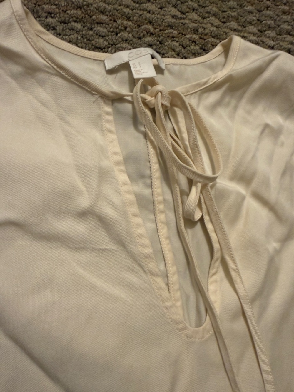 COS Sleeveless Tie-Neck Blouse in Cream - Picture 7 of 7